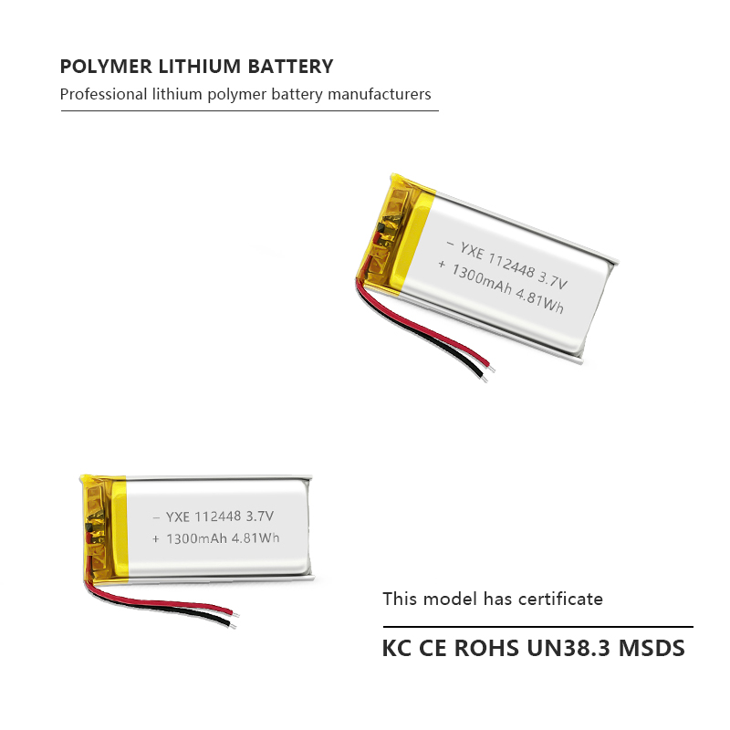 3.7 V Li-ion Battery 112448-1300mah